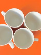  4 tasses à café en porcelaine blanche à pois WINTERLING 