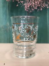 6 verres anciens fleurs et oiseaux 