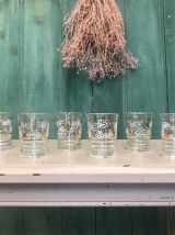 6 verres anciens fleurs et oiseaux 