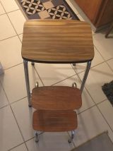 Tabouret marche-pied en formica années 70
