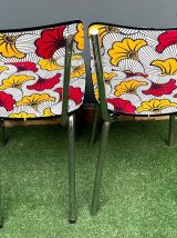 Chaises en formica recouvertes de WAX Fleur de mariage