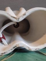 lampe mains en céramique blanche et globes en opaline