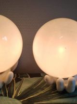 appliques mains en céramique blanche