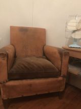 Fauteuil Club en cuir, vintage  