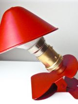 2 Lampes Champignon Liseuses à Pince Rouge Pop Age 60/70s
