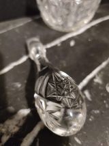 carafe cristal avec jante cylindrique en argent 800 