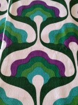 Paire rideaux vert/violet années 70