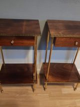 chevets formica et laiton avec tiroir et tablette