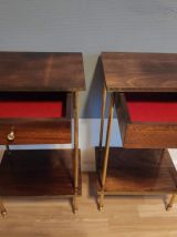 chevets formica et laiton avec tiroir et tablette