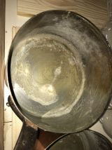 Batterie de 6 casseroles ancienne en cuivre étamé