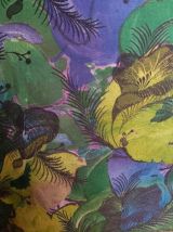 90 jupe crayon imprimé tropical vert violet XS