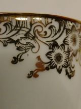 2 très beaux mazagrans porcelaine de luxe décor or scène gal