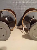 lampes de chevet "space age" marron et chromé