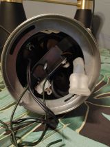 lustre 3 diabolos en métal noir et doré