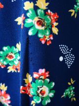 Robe chemise fleurie col pelle à tarte vintage 70's