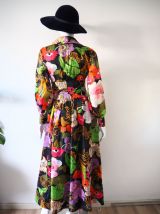 Longue robe en voile bohème folk hippie vintage 70's