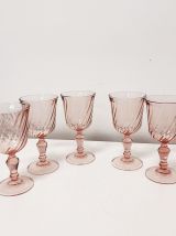 Verres de vins cristal rose