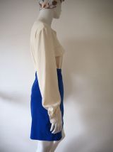 Jupe crayon bleue électrique vintage 80's