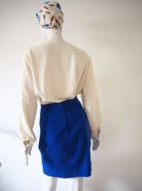 Jupe crayon bleue électrique vintage 80's