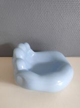 vide-poche main en céramique bleue clair