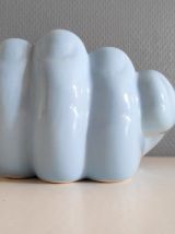 vide-poche main en céramique bleue clair