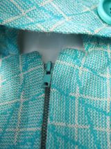 Manteau robe trapèze laine vert d'eau pastel vintage 60's