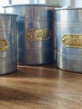 Série de 5 pots épices fer blanc