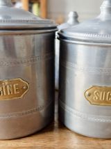 Série de 5 pots épices fer blanc