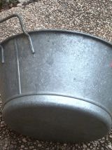 bassine  en  zinc  ALG  vintage