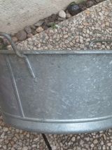 bassine  en  zinc  ALG  vintage