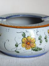 Cendrier Vintage.  Décor fleuri.  Fait main.  