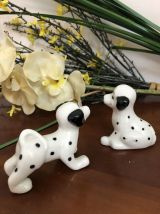 2 petits dalmatiens en faience - Vintage