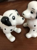 2 petits dalmatiens en faience - Vintage