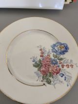 4 assiettes porcelaines fleuris vintage 