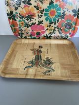 Plateau bambou vintage 