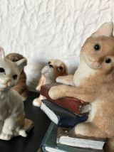 Lot de 6 figurines animaux ceramique et résine