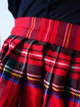 Jupe tartan écossaise midi pure laine vintage