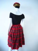 Jupe tartan écossaise midi pure laine vintage