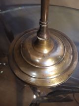 lampe de bureau laiton 1900  belle patine  avec sa tulipe ve