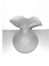 Vase Lancel forme boule verre dépoli soufflé travail de Mura