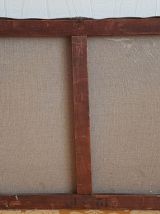 Peinture à l'huile foret lacustre, école française