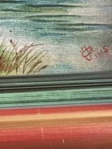 Ecole française-Huile sur toile- Pécheur, signée datée 1915 