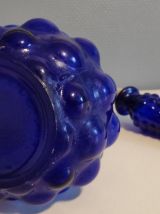 carafe italienne gouttes d'eau bleu cobalt avec bouchon 