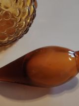 carafe empoli ambrée avec bouchon gouttes d'eau