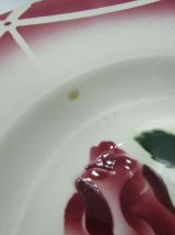 4 assiettes creuse Digoin Sarreguemines Cibon décor de rose