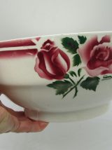 plat creux à oreilles Digoin Sarreguemines Cibon décor de ro