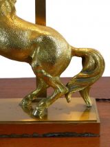 LAMPE DE TABLE CHEVAL EN BRONZE DORÉ