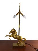 LAMPE DE TABLE CHEVAL EN BRONZE DORÉ