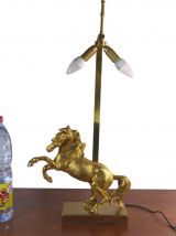 LAMPE DE TABLE CHEVAL EN BRONZE DORÉ