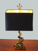 LAMPE DE TABLE AU DAUPHIN ET TRIDENT